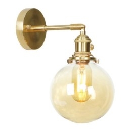 Nowoczesna lampa ścienna Bean z kloszem szklanym w kształcie kuli