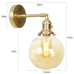 Nowoczesna lampa ścienna Bean z kloszem szklanym w kształcie kuli