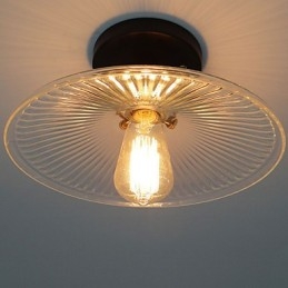 Amerykańska rustykalna lampa sufitowa Industrial Retro 110V spirala Przezroczyste szkło Oświetlenie do dekoracji domu