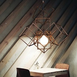 Wisząca lampa 1 światło Vintage minimalistyczny żelazny żyrandol malowany