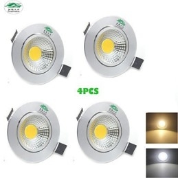 4PCS Zweihnder 3W 300Lm COB Lampa sufitowa Downlight Ciepłe białe światło