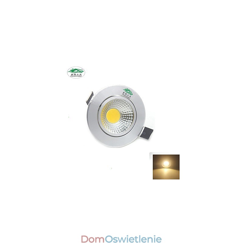 4PCS Zweihnder 3W 300Lm COB Lampa sufitowa Downlight Ciepłe białe światło