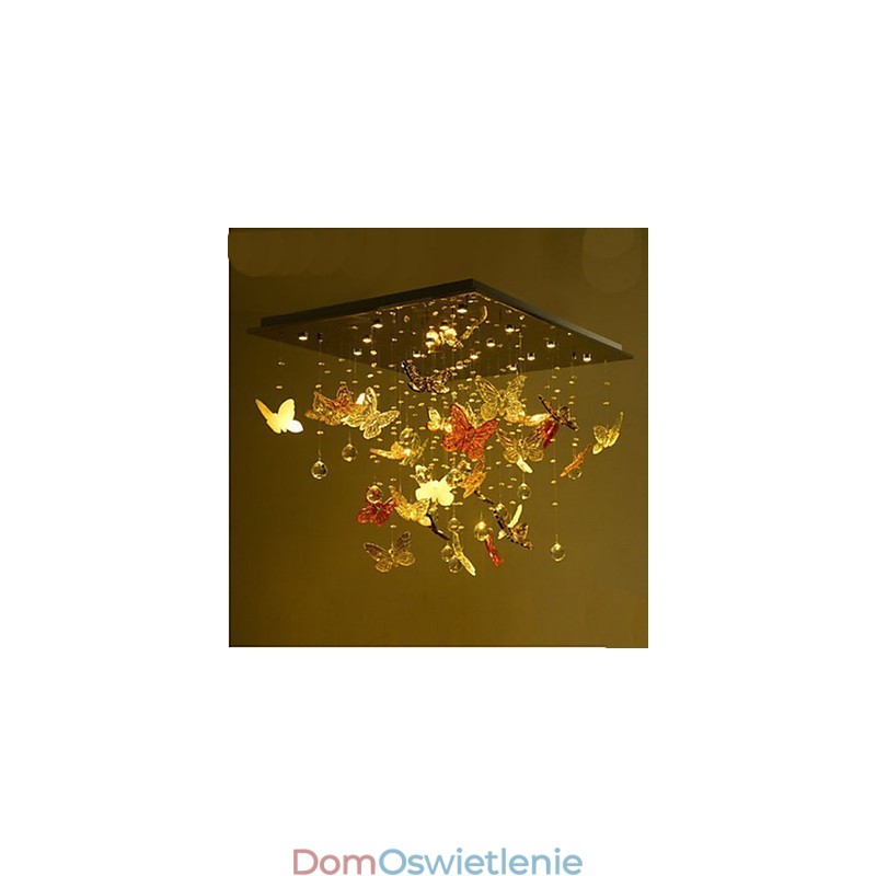 Kryształowa Lampa Okrągła Motylowa Kryształowa Lampa