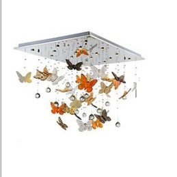 Kryształowa Lampa Okrągła Motylowa Kryształowa Lampa