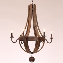 Żyrandol 6 świateł Vintage Retro Country Living Jadalnia Garaż Metal