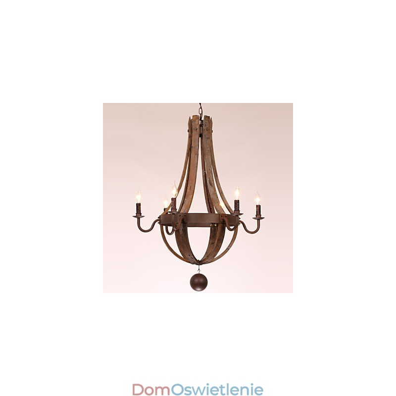 Żyrandol 6 świateł Vintage Retro Country Living Jadalnia Garaż Metal