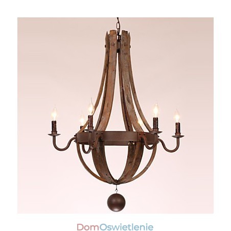 Żyrandol 6 świateł Vintage Retro Country Living Jadalnia Garaż Metal Żyrandol 6 świateł Vintage Retro Country Living Jadalnia Garaż Metal