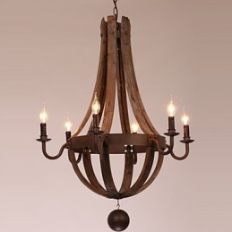 Żyrandol 6 świateł Vintage Retro Country Living Jadalnia Garaż Metal