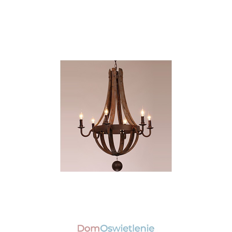 Żyrandol 6 świateł Vintage Retro Country Living Jadalnia Garaż Metal