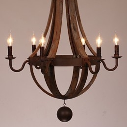 Żyrandol 6 świateł Vintage Retro Country Living Jadalnia Garaż Metal