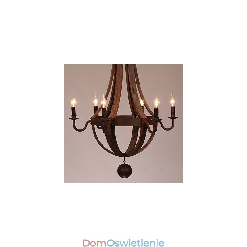 Żyrandol 6 świateł Vintage Retro Country Living Jadalnia Garaż Metal