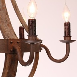 Żyrandol 6 świateł Vintage Retro Country Living Jadalnia Garaż Metal