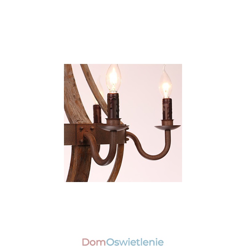 Żyrandol 6 świateł Vintage Retro Country Living Jadalnia Garaż Metal