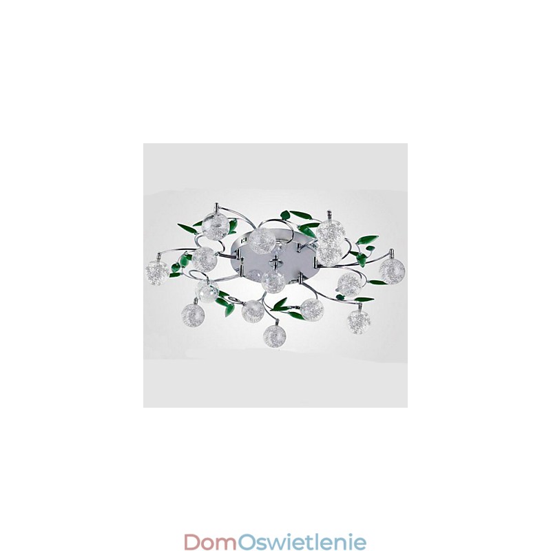 Zielona kryształowa lampa sufitowa okrągła lampa powietrzna lampa żelazna