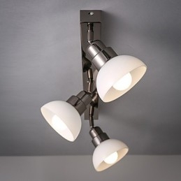 Lampa sufitowa Trinal z białą ramą szklaną i aluminiową, modna i nowoczesna
