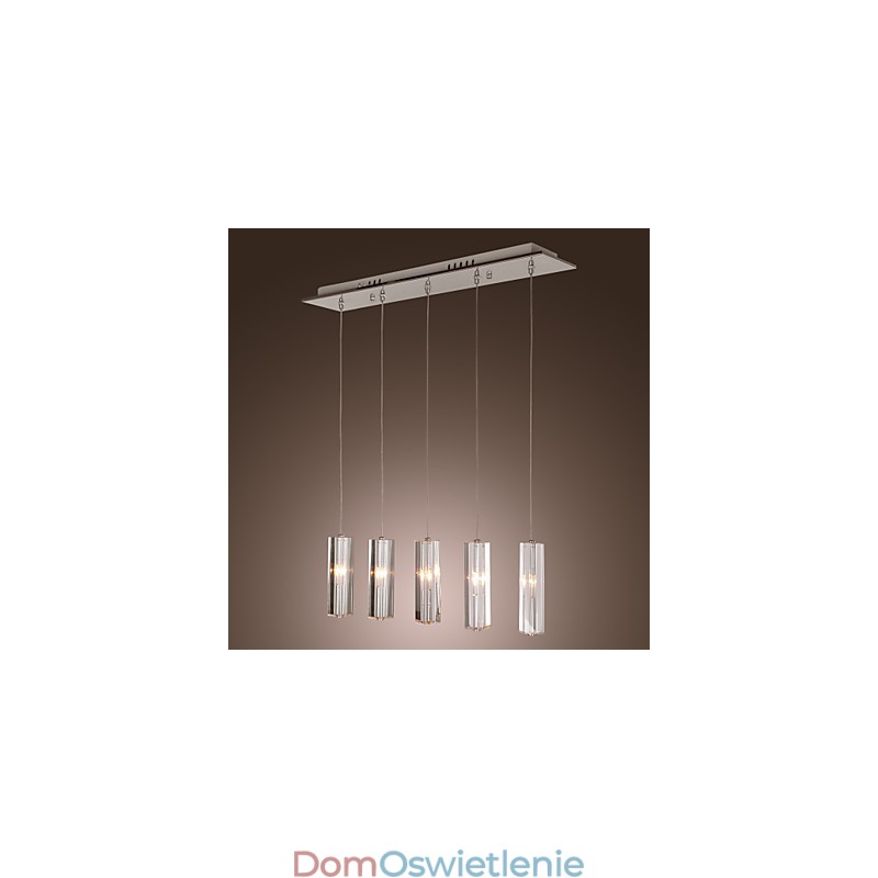 Nowoczesna współczesna wyspa kryształowa chromowana metalowa lampa wisząca