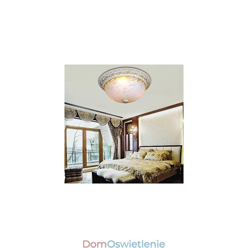 Biały montaż na płasko Wzór świetlny Szkło Żywica Złota rzeźba Europejska klasyka