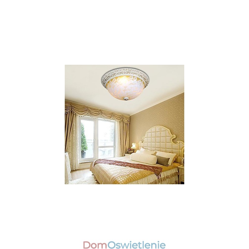 Biały montaż na płasko Wzór świetlny Szkło Żywica Złota rzeźba Europejska klasyka