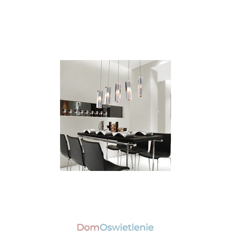 Nowoczesna współczesna wyspa kryształowa chromowana metalowa lampa wisząca