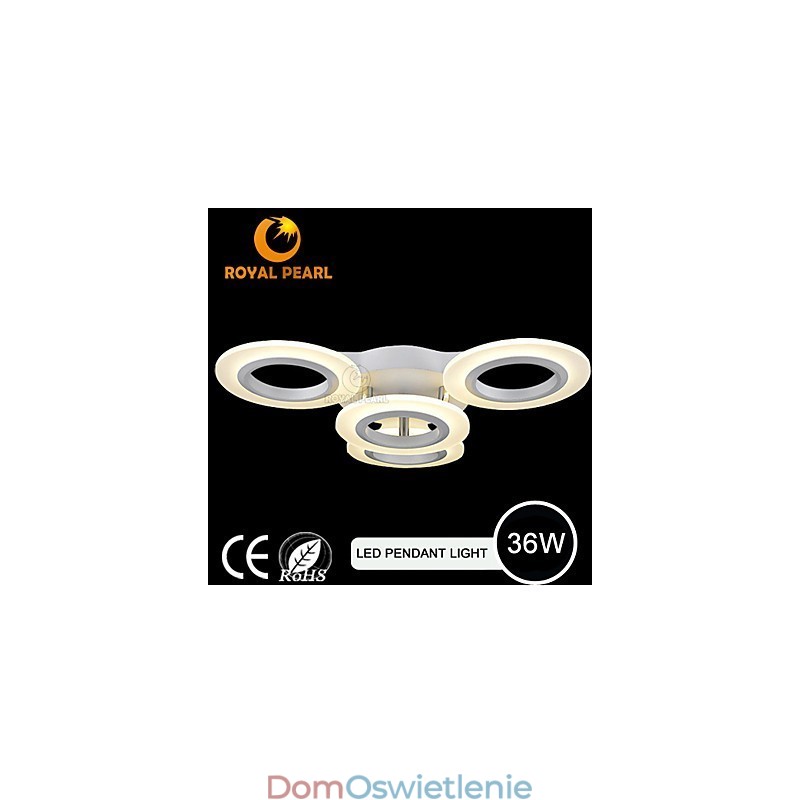 Nowoczesna lampa wisząca, cztery głowice, akrylowe, okrągłe światło