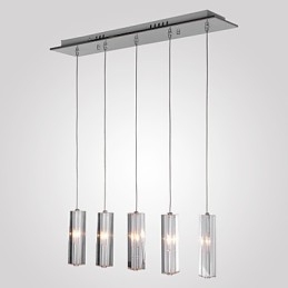 Nowoczesna współczesna wyspa kryształowa chromowana metalowa lampa wisząca
