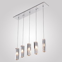 Nowoczesna współczesna wyspa kryształowa chromowana metalowa lampa wisząca