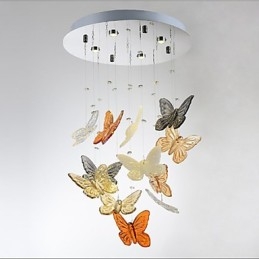 Kryształowa Lampa Okrągła Motyl Kryształowa Lampa 4