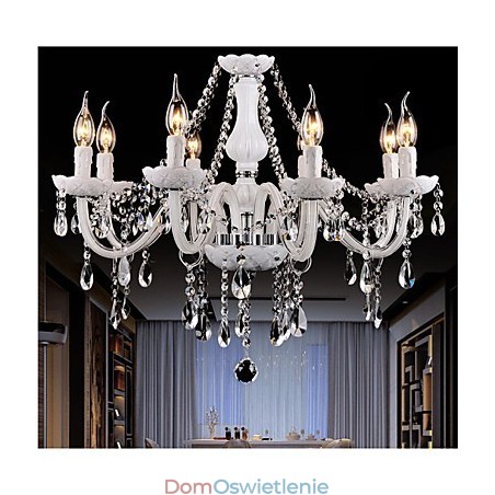 Żyrandol Kryształowy Nowoczesny 8 Świateł Współczesne Szkło
