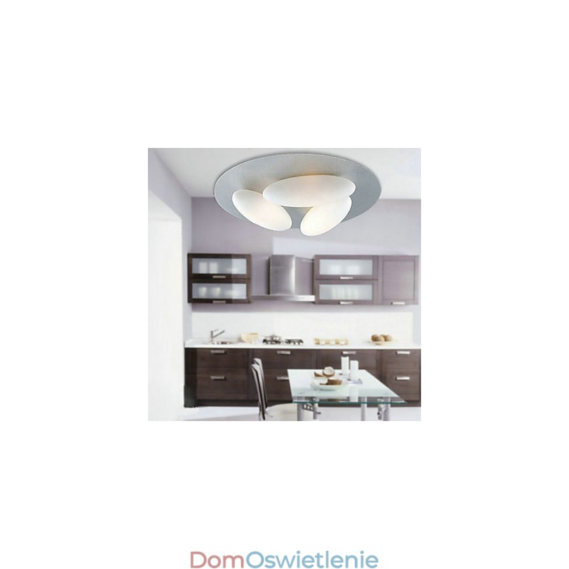 Minimalistyczna lampa sufitowa inspirowana naturą z kloszem w kształcie 3 jajek