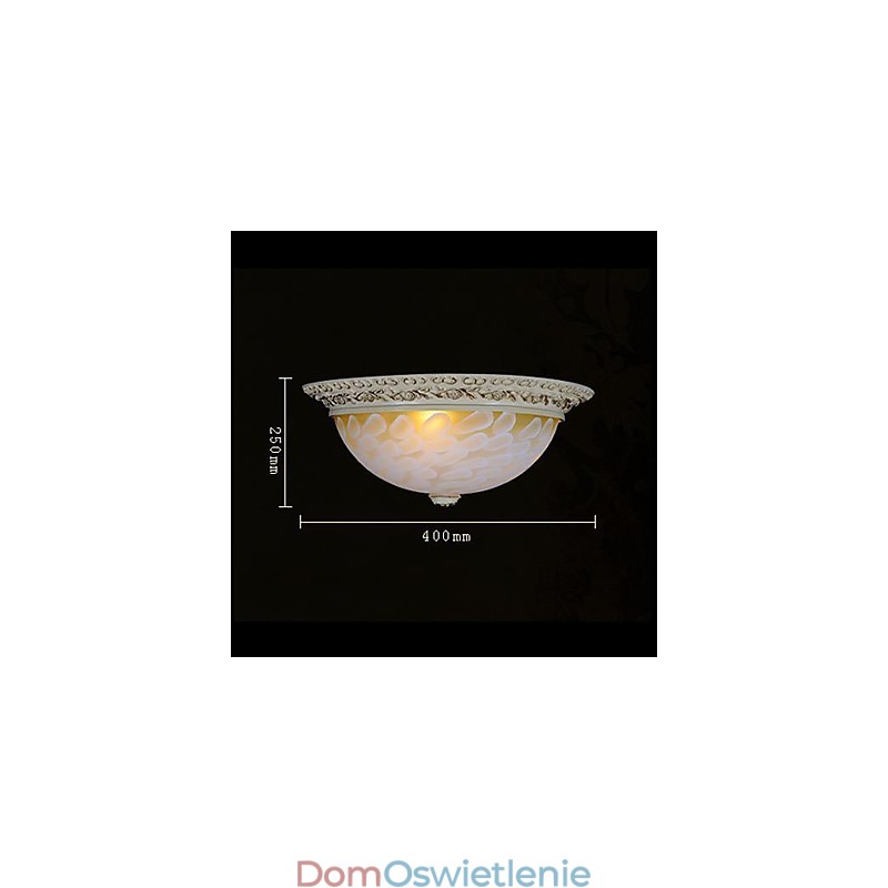 Biały montaż na płasko Wzór świetlny Szkło Żywica Złota rzeźba Klasyka europejska