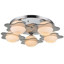 Nowoczesna lampa sufitowa, montaż na płasko, 5 świateł, współczesny metal