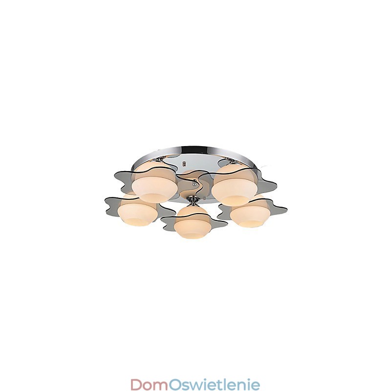Nowoczesna lampa sufitowa, montaż na płasko, 5 świateł, współczesny metal
