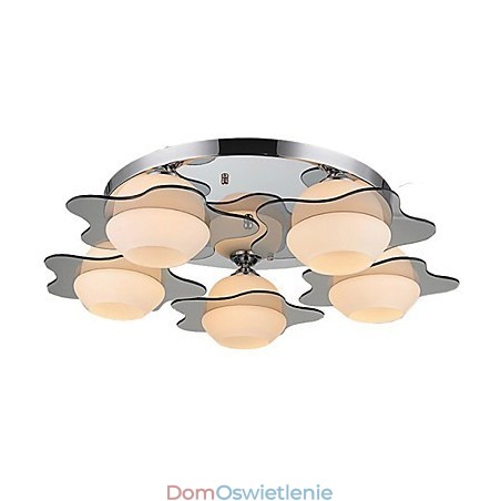 Nowoczesna lampa sufitowa, montaż na płasko, 5 świateł, współczesny metal Nowoczesna lampa sufitowa, montaż na płasko, 5 świateł, współczesny metal