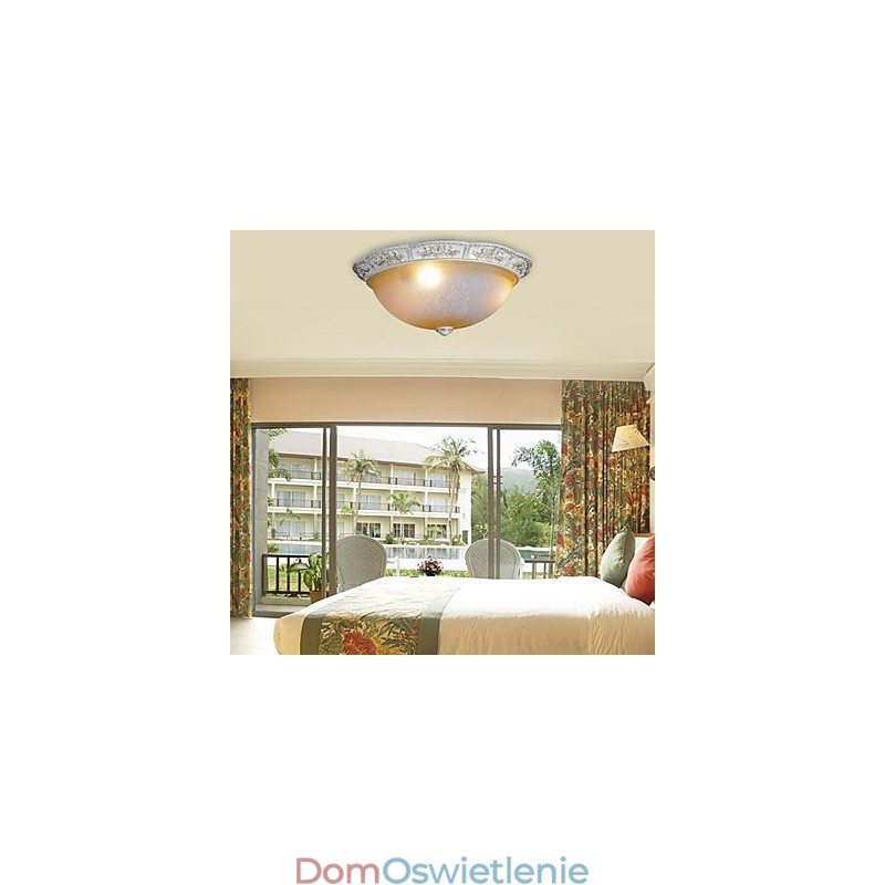 Biały montaż na płasko Jasnożółty Biały wzór żywicy szklanej Rzeźba Europejska Klasyka