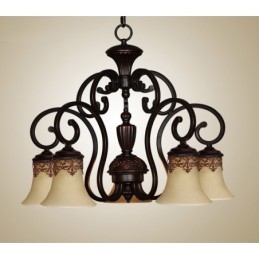 Vintage Country Island Malowanie Metalowy Żyrandol Montaż Podtynkowy