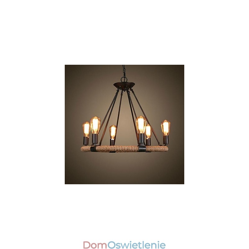 Tradycyjny Klasyczny Rustykalny Domek Retro Wiejski Vintage Malowanie Metalowa Lampa Wisząca
