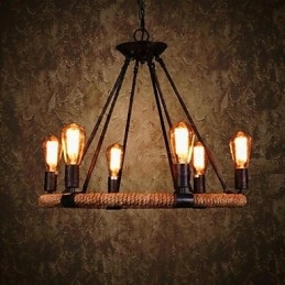 Tradycyjny Klasyczny Rustykalny Domek Retro Wiejski Vintage Malowanie Metalowa Lampa Wisząca