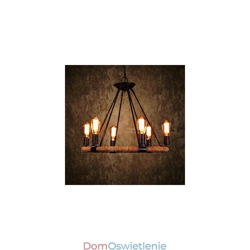 Tradycyjny Klasyczny Rustykalny Domek Retro Wiejski Vintage Malowanie Metalowa Lampa Wisząca