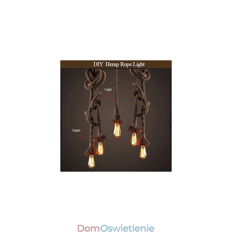 1 Światło DIY Art Hemp Rope Light Kreatywny Hemp Rope Droplight
