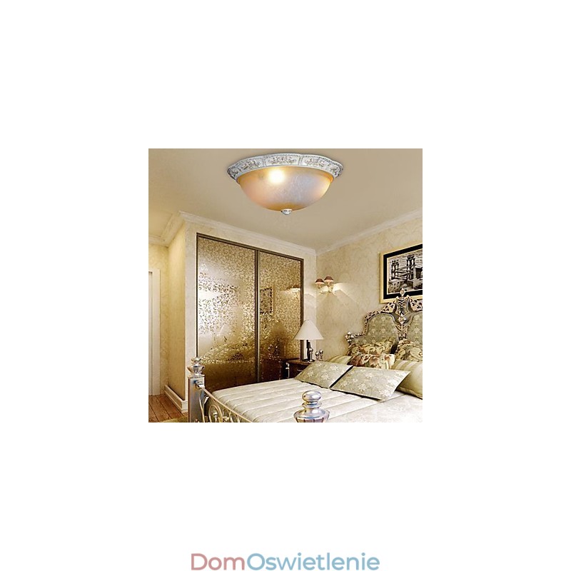 Biały montaż na płasko Jasnożółty Biały wzór żywicy szklanej Rzeźba Europejska Klasyka