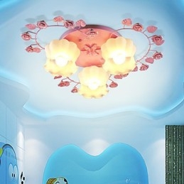 Kreatywna Lampa Lampa Kontraktowa Wiejska Słodka Różowa Róża 3 Absorbująca Światło Kopuły