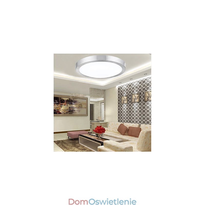 Oświetlenie montowane na płasko, lampa siedząca, okrągła, prosta, nowoczesna, średnica 41 cm