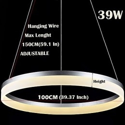 Okrągłe wiszące lampy nowoczesne akrylowe lampy oświetlenie luksusowe pojedyncze pierścienie lampy sufitowe oprawy