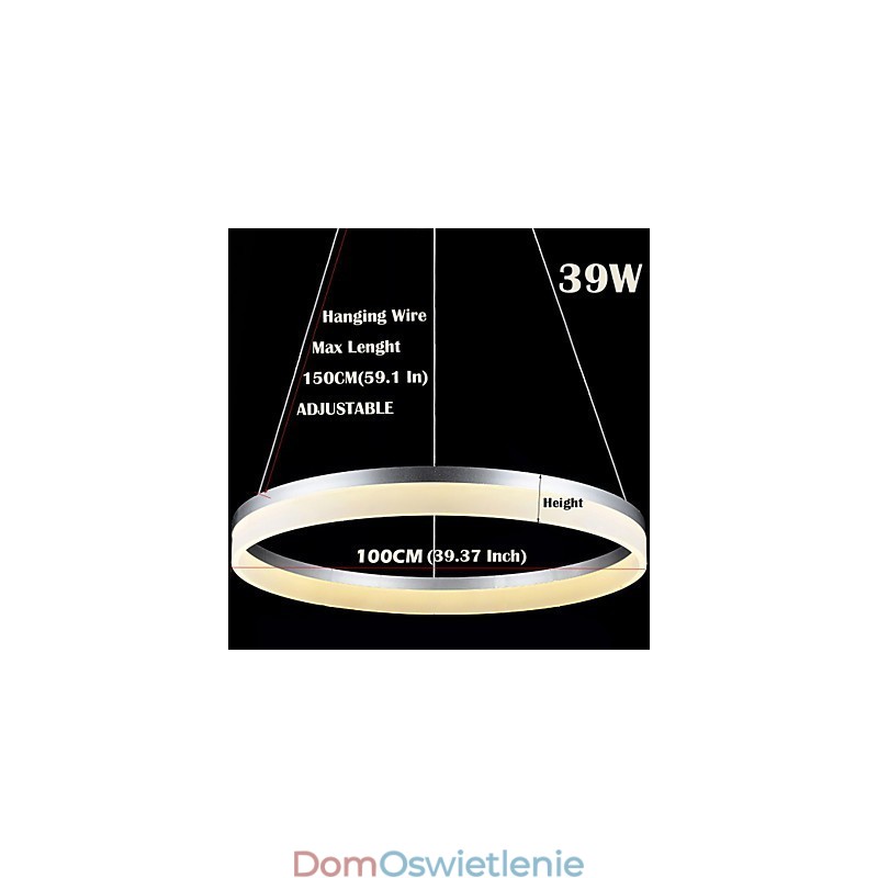 Okrągłe wiszące lampy nowoczesne akrylowe lampy oświetlenie luksusowe pojedyncze pierścienie lampy sufitowe oprawy