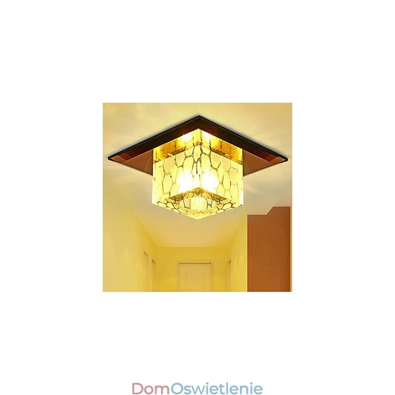 Miniaturowa kryształowa lampa sufitowa Reflektor 3W Kreatywna lampa tuba Światło kolorowe Kolor kwadratowy kopuła światło
