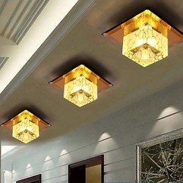 Miniaturowa kryształowa lampa sufitowa Reflektor 3W Kreatywna lampa tuba Światło kolorowe Kolor kwadratowy kopuła światło