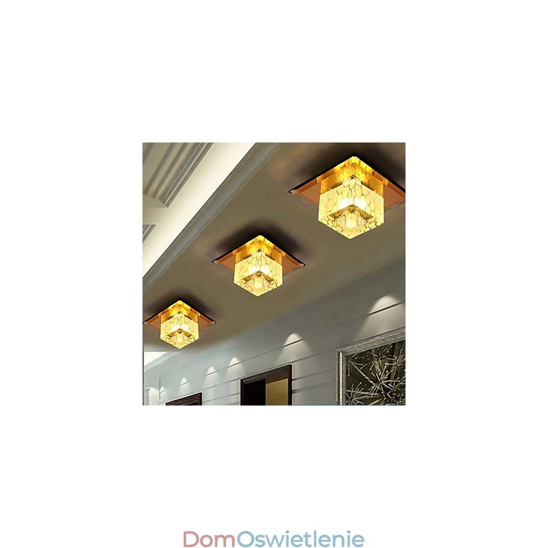 Miniaturowa kryształowa lampa sufitowa Reflektor 3W Kreatywna lampa tuba Światło kolorowe Kolor kwadratowy kopuła światło