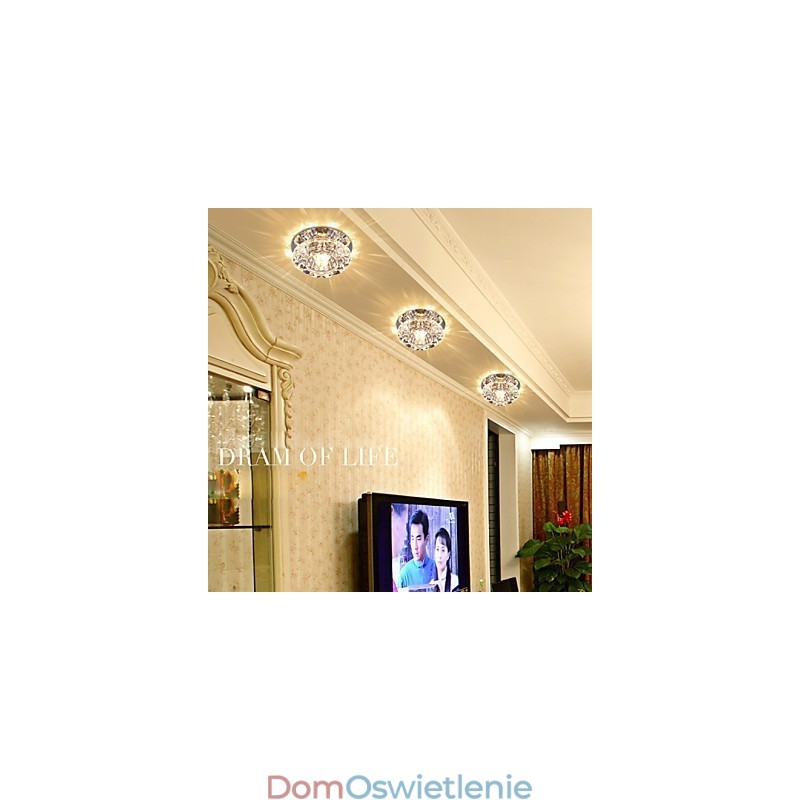 Kryształowa lampa sufitowa Spotlight SMD 3W Kreatywna lampa Absorbująca światło kopuły