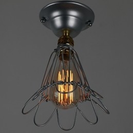 Mini Lampa w Stylu Wiejskim 1 Światło Malowanie Przetwarzanie Srebrne