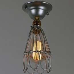 Mini Lampa w Stylu Wiejskim 1 Światło Malowanie Przetwarzanie Srebrne